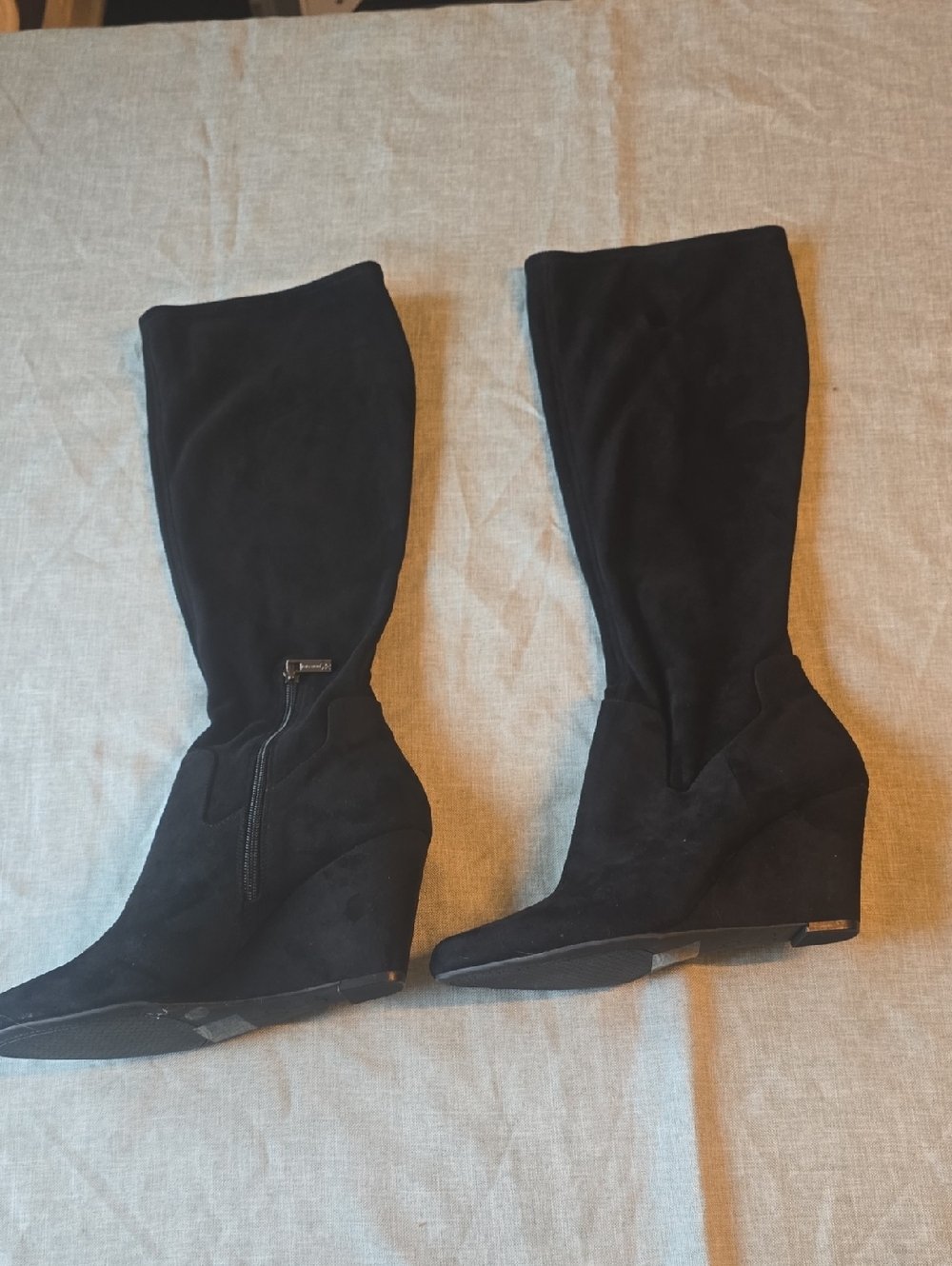 Jessica Simpson Black Suede Wedge Knee Boots